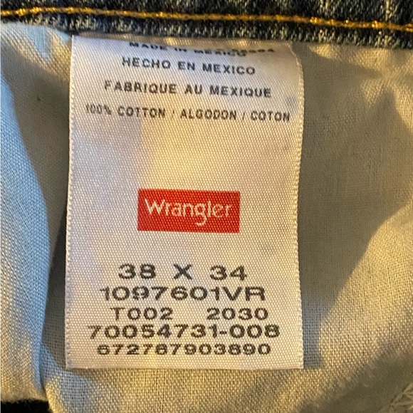 Wrangler Jean Mens Size 38 X 34 Blue Pockets Denim - Picture 3 of 8